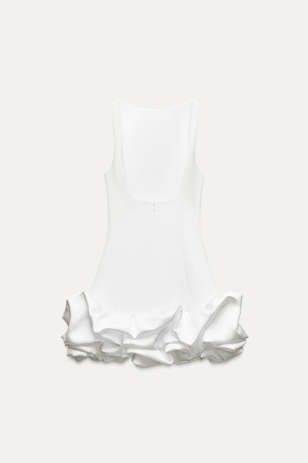 Levoire | Robe Mini Volants Sans Manches Blanc