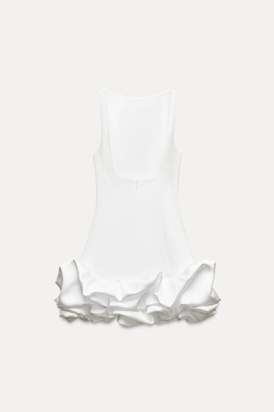 Levoire | Robe Mini Volants Sans Manches Blanc