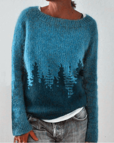 Levoire | Pull Rétro Femme Chaleur Confort Imprimé Unique
