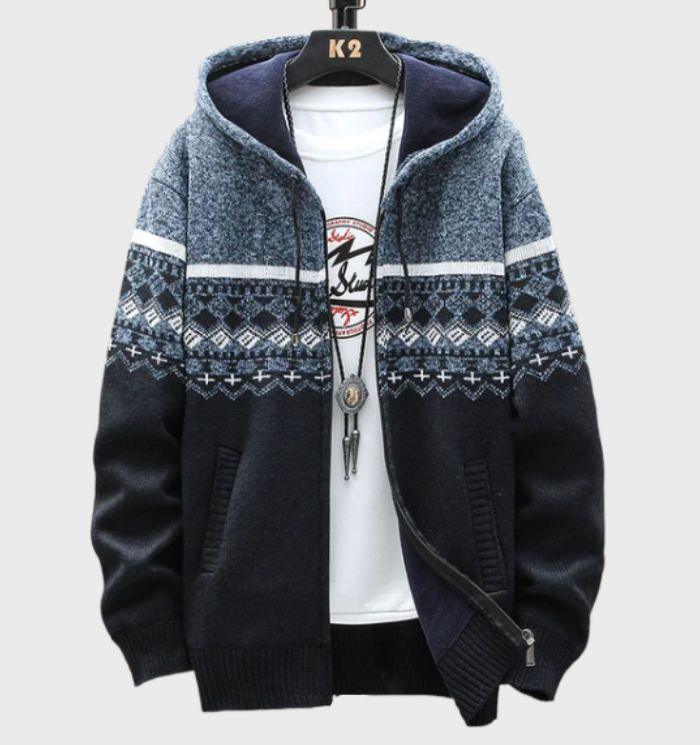 Levoire | Veste Multicolore Sweat À Capuche Gris-bleu