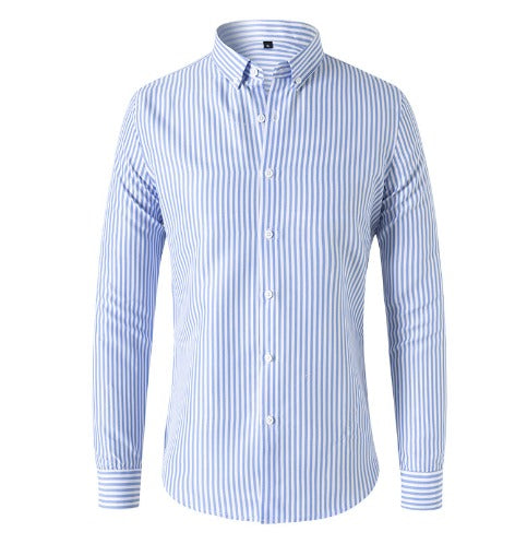 Levoire | Chemise Pour Hommes À Rayures Mode, Élégante & Confortable Bleu clair