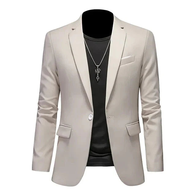 Levoire | Veste Pour Hommes Slim Fit À Un Bouton Vêtements Formels Beige