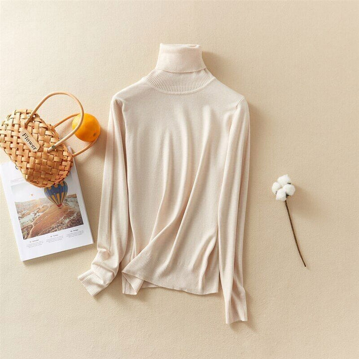 Levoire | Pull À Col Roulé Tricoté Abricot