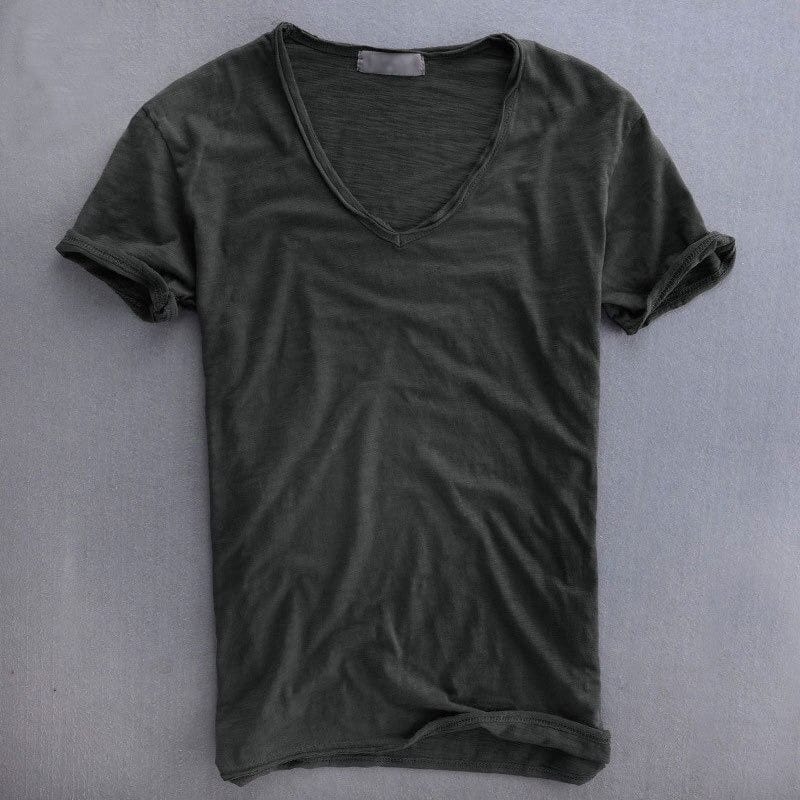 Levoire | T-Shirt Pour Hommes Classique Coupe Slim En Matériau Doux Gris foncé