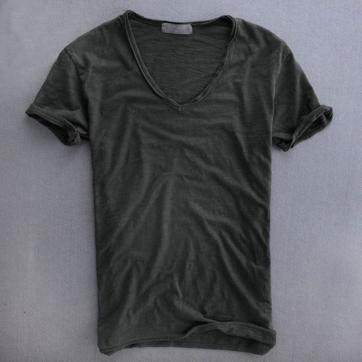 Levoire | T-Shirt Pour Hommes Classique Coupe Slim En Matériau Doux Gris foncé