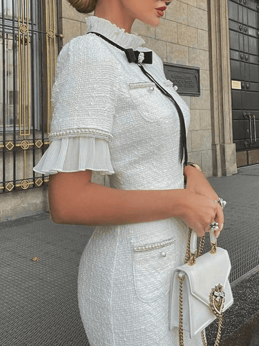 Levoire | Robe midi perles et nœuds