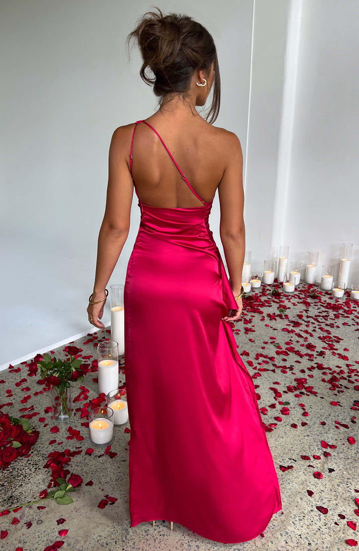 Levoire | Robe Maxi Satin Avec Fente Latérale Haute Pour Femmes