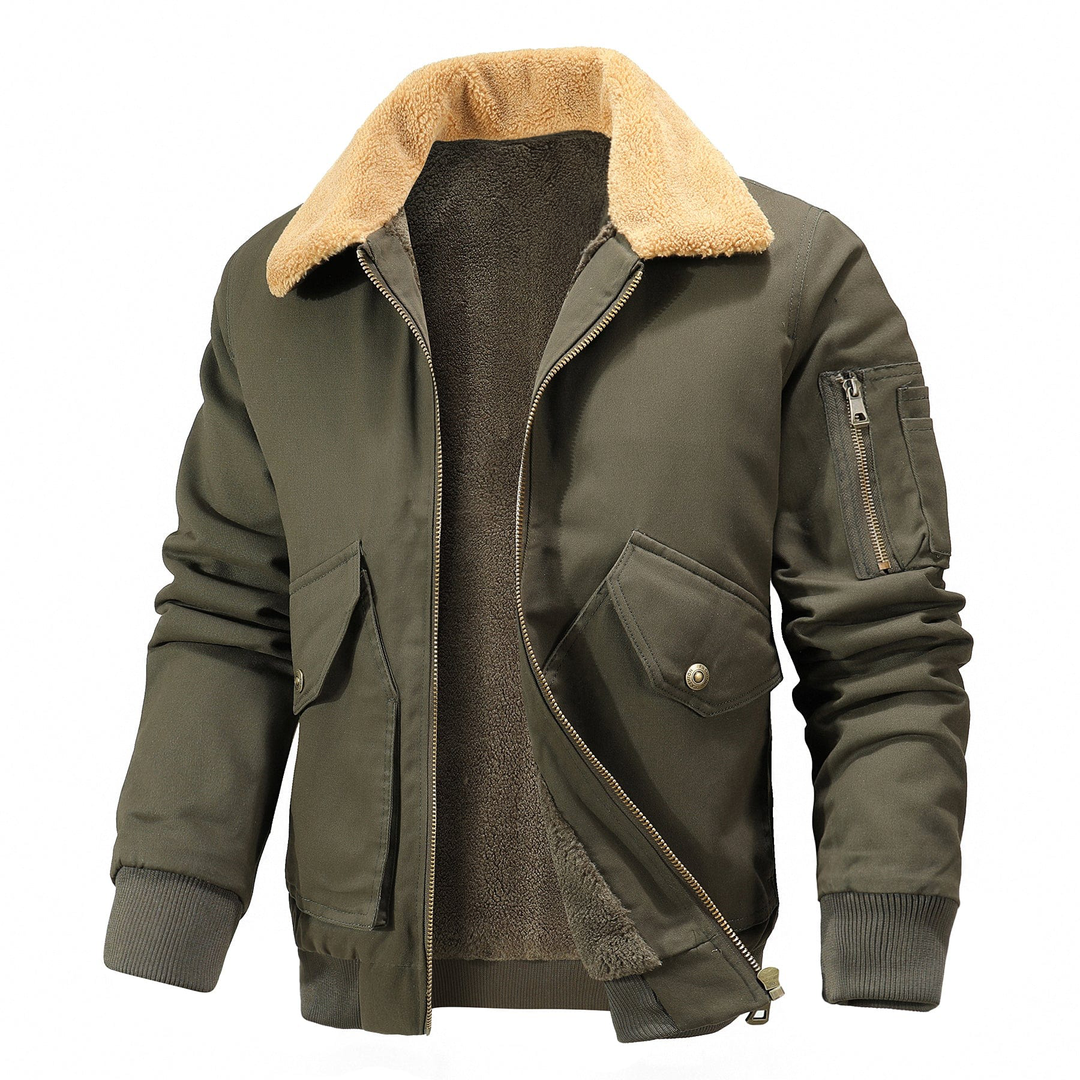 Levoire | Veste avec Doublure en Polaire et Col Sherpa pour l'Hiver Vert