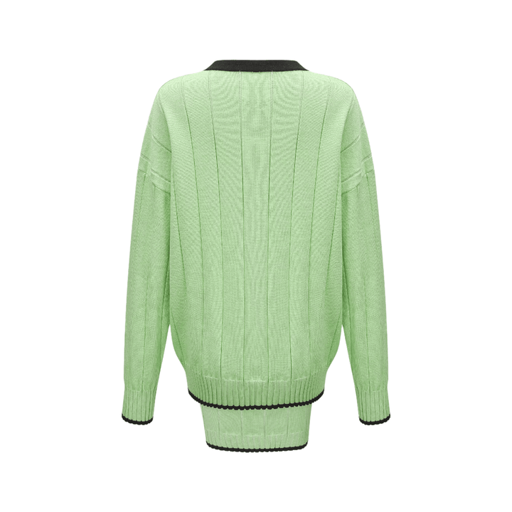 Levoire | Si C'Est Ta Dernière Ensemble De Pull Tricoté Vert Assorti Et Robe