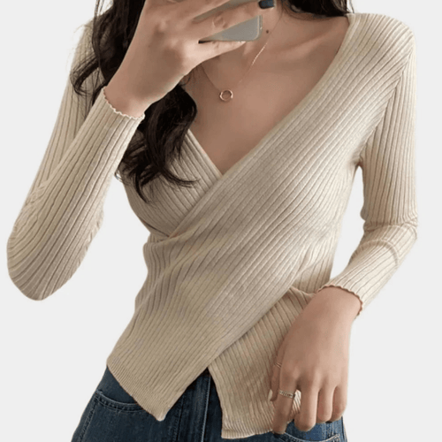 Levoire | Pull Femme Tricoté Chic Tendance Pull Élastique Avec Col V