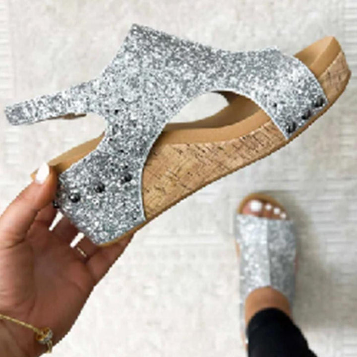 Levoire | Sandales À Paillettes Argent