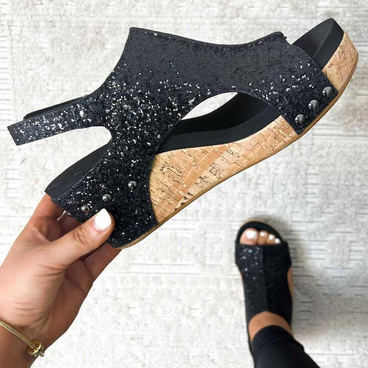 Levoire | Sandales À Paillettes Noir