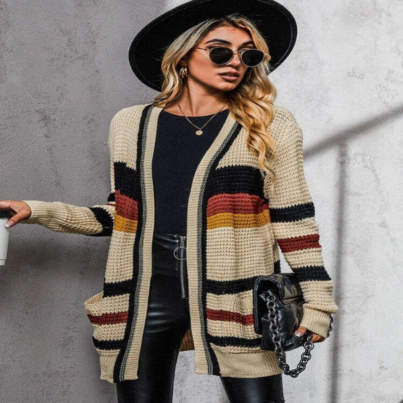 Levoire | Plus Long Cardigan Femmes Chaud Abricot