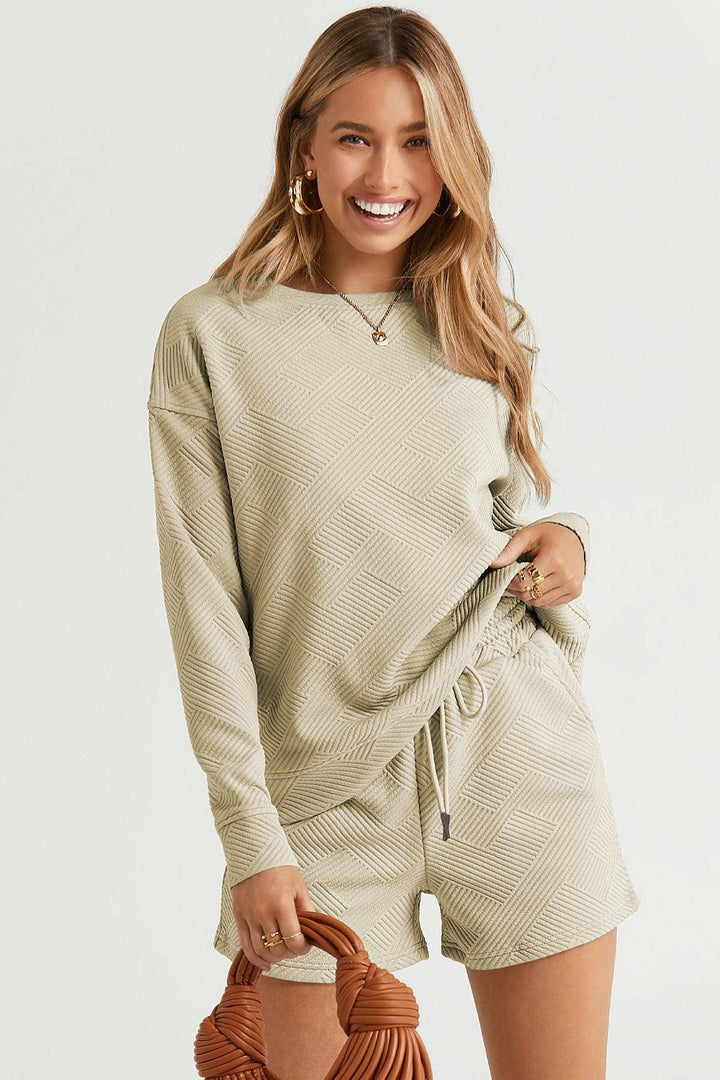 Levoire | Ensemble D'Été Luxueux Avec Poches Et Short À Cordon Tan