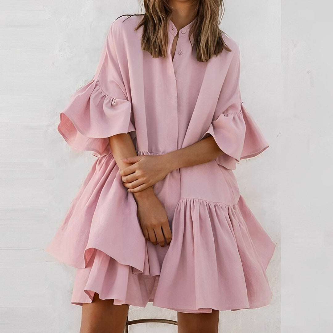 Levoire | Élégante Robe D'Été Courte Rosa