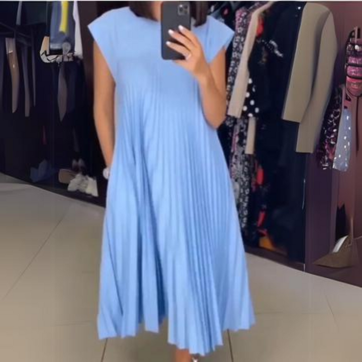 Levoire | Robe Plissée Silhouette Flottante Azur bleu
