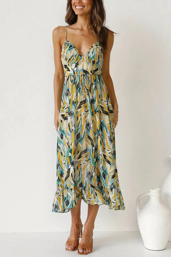 Levoire | Robe midi imprimée stylée Vert