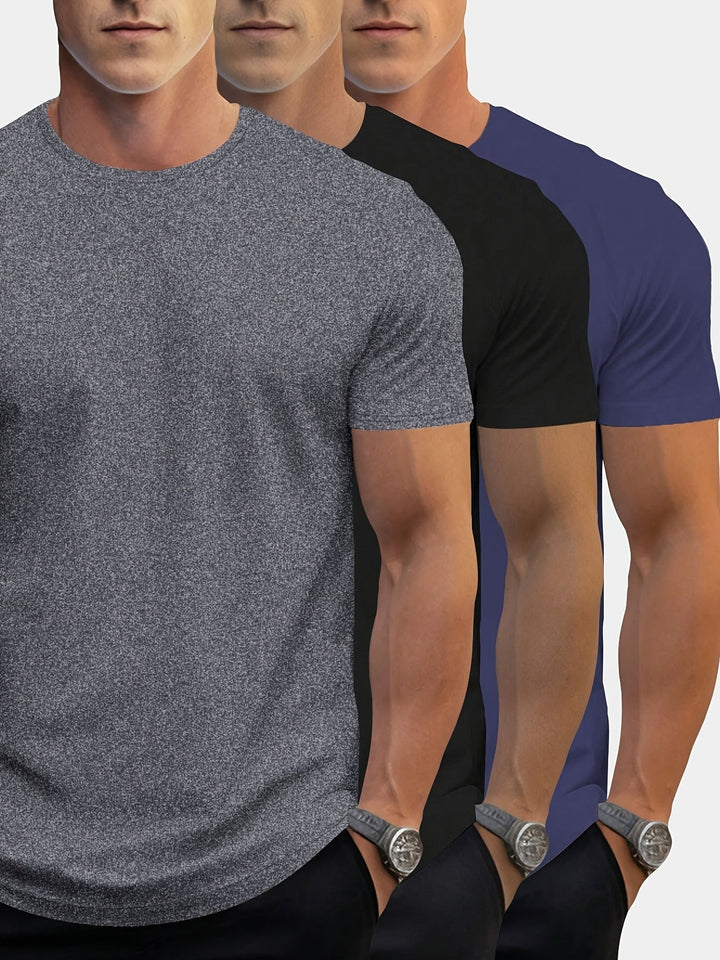 Levoire | Setti 3 T-Shirts Pour Hommes À Manches Courtes Et Col Rond