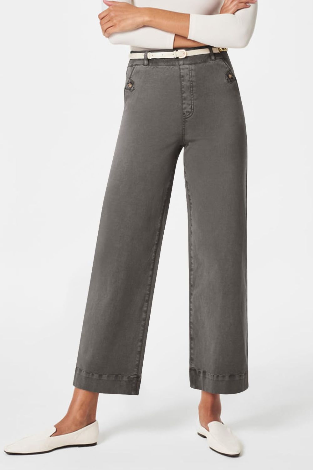 Levoire | Jean Taille Haute Avec Poches Classiques, Élégant Et Polyvalent Gris foncé