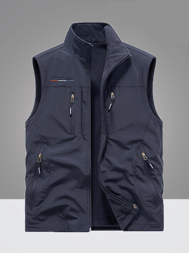 Levoire | Gilet en polaire doublé avec plusieurs poches Bleu