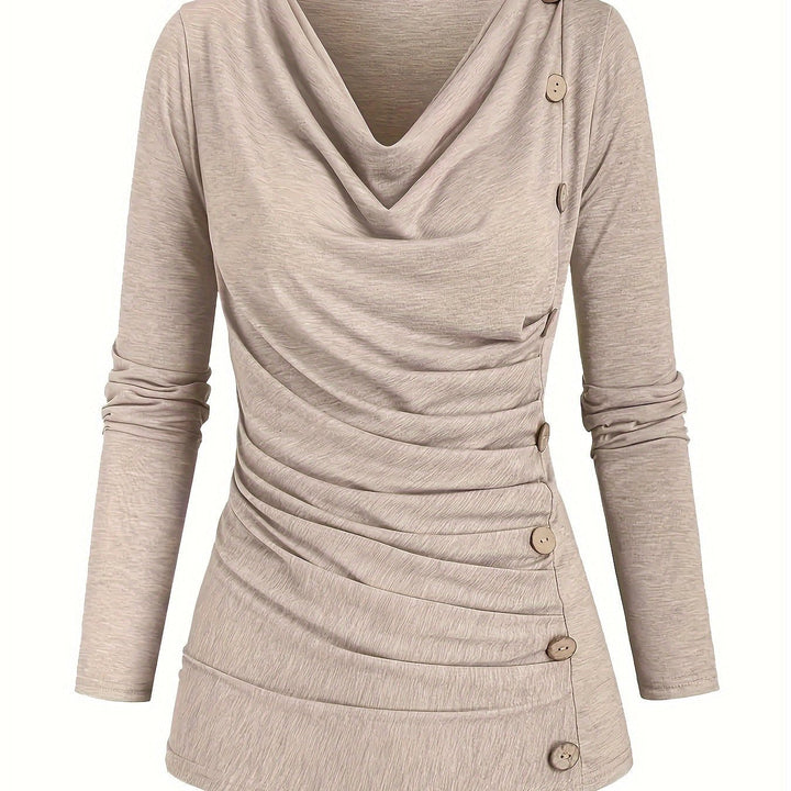 Levoire | Top Tricot Uni Avec Col Et Satin Abricot