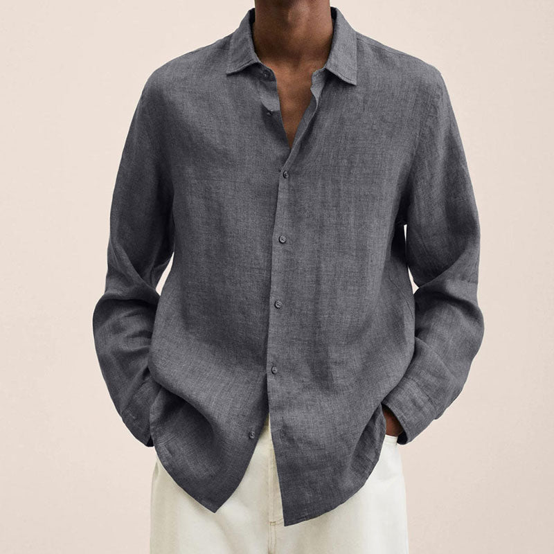 Levoire | Chemise Classique À Manches Longues Pour Hommes Gris