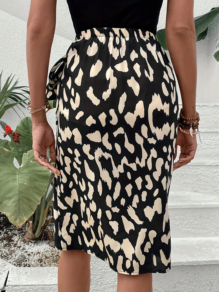 Levoire | Impression Commune Jupe Portefeuille Taille Haute