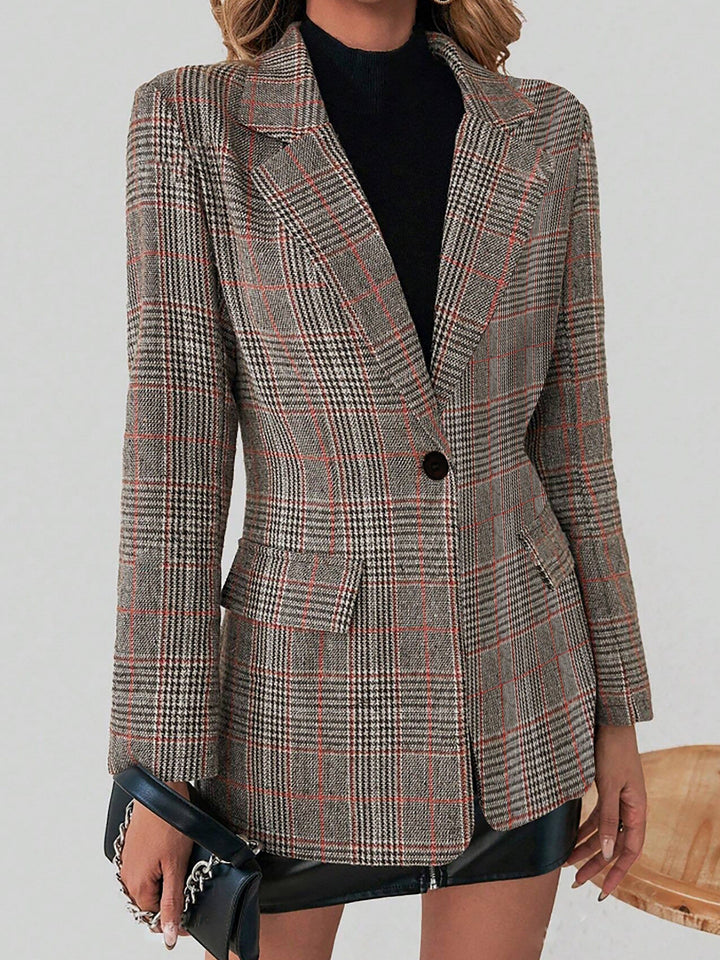 Levoire | Blazer À Carreaux Élégant À Manches Longues