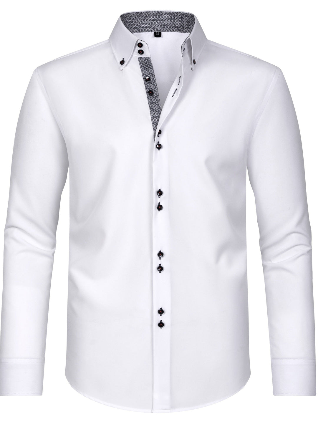 Levoire | Chemise Pour Homme Unie Avec Col Retourné Pour Des Apparitions Élégantes Blanc