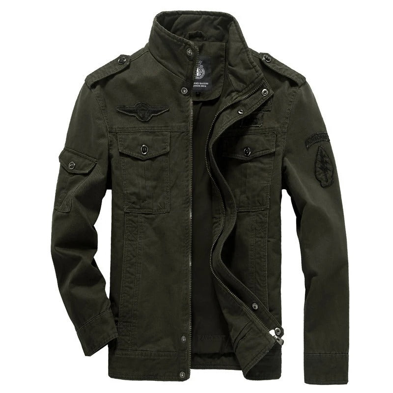 Levoire | Veste Inspirée Par L'Armée Avec Des Manches Longues Et Une Fermeture Éclair Avec Poches Vert