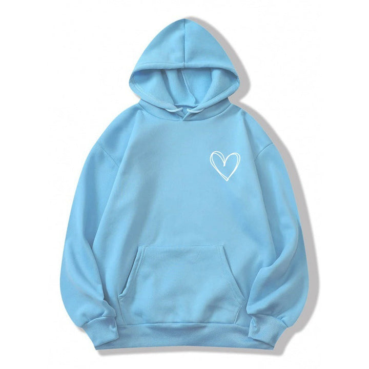Levoire | Sweat À Capuche Décontracté Long Bleu ciel