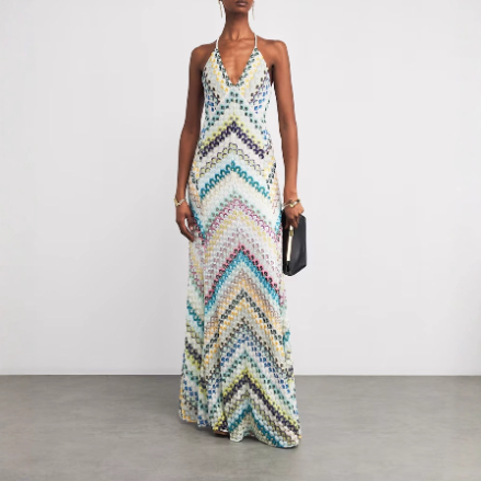 Levoire | Robe À Épaule Décalée Rayée Multicolore