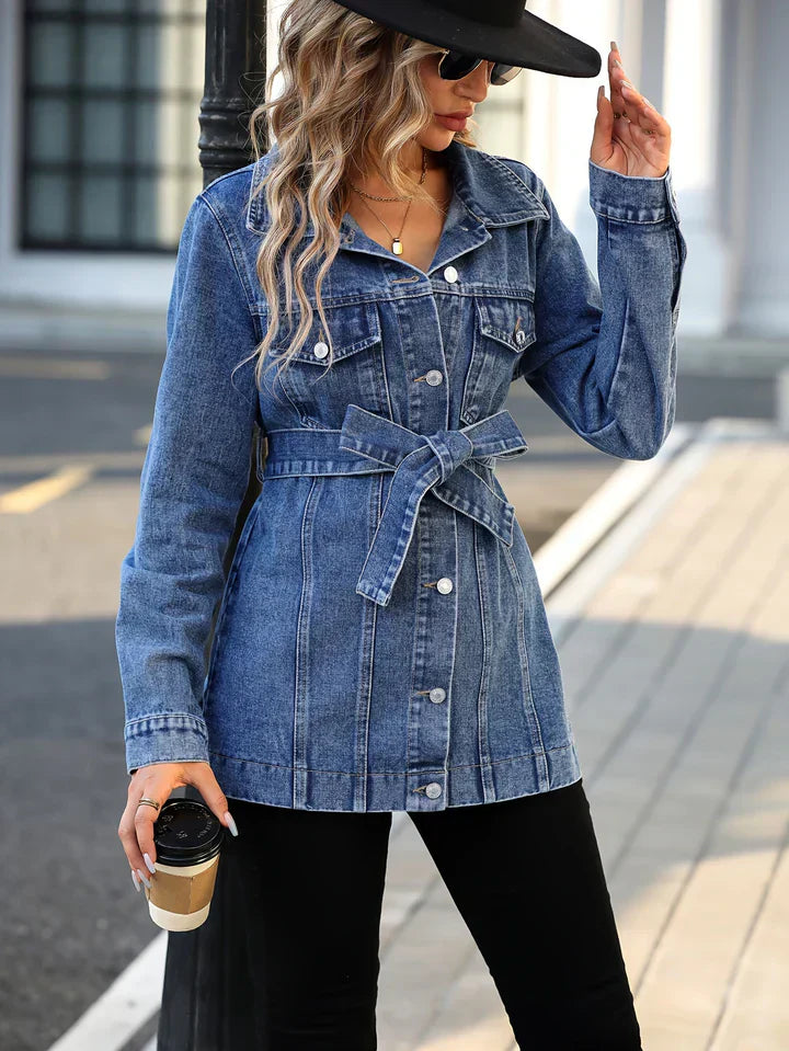 Levoire | Veste En Jean Avec Ceinture Pour Femmes