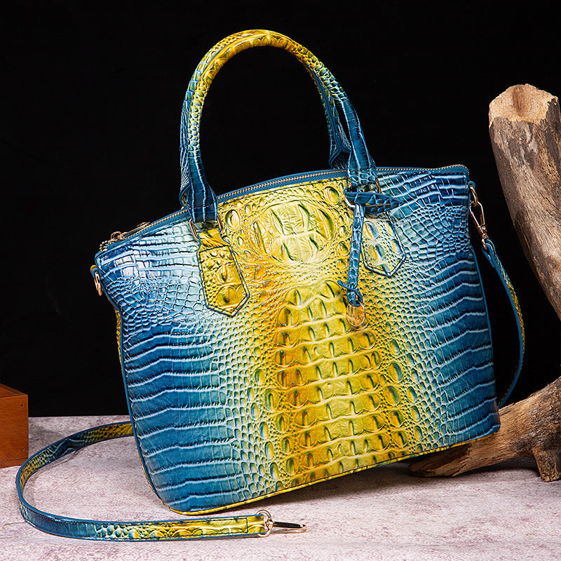 Levoire | Sac À Bandoulière Rétro Portable Pour Femmes Bleu Jaune