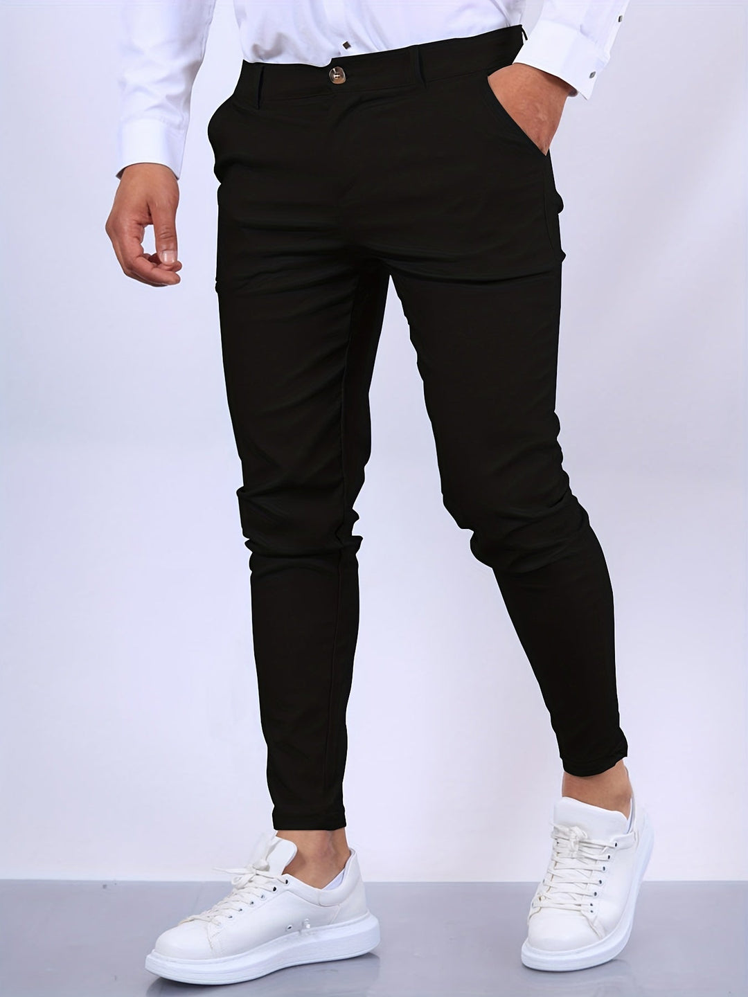 Levoire | Pantalon Chino Slim Fit Blanc Reines Noir