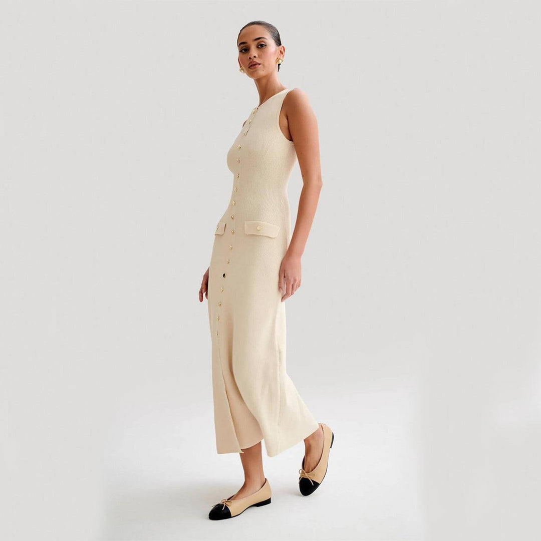 Levoire | Robe Maxi Tricot À Boutons