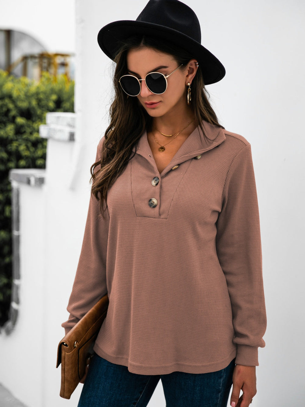 Levoire | Demi-bouton T-shirt à manches longues
