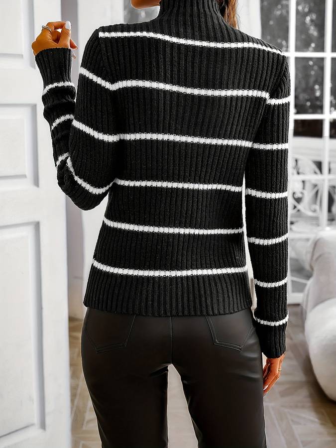 Levoire | Pull À Col Roulé Rayé Élégant Pour Femmes