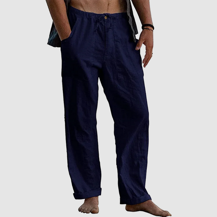 Levoire | Détente Ajustement Pantalons Légers En Lin Pour Hommes Merensiniset