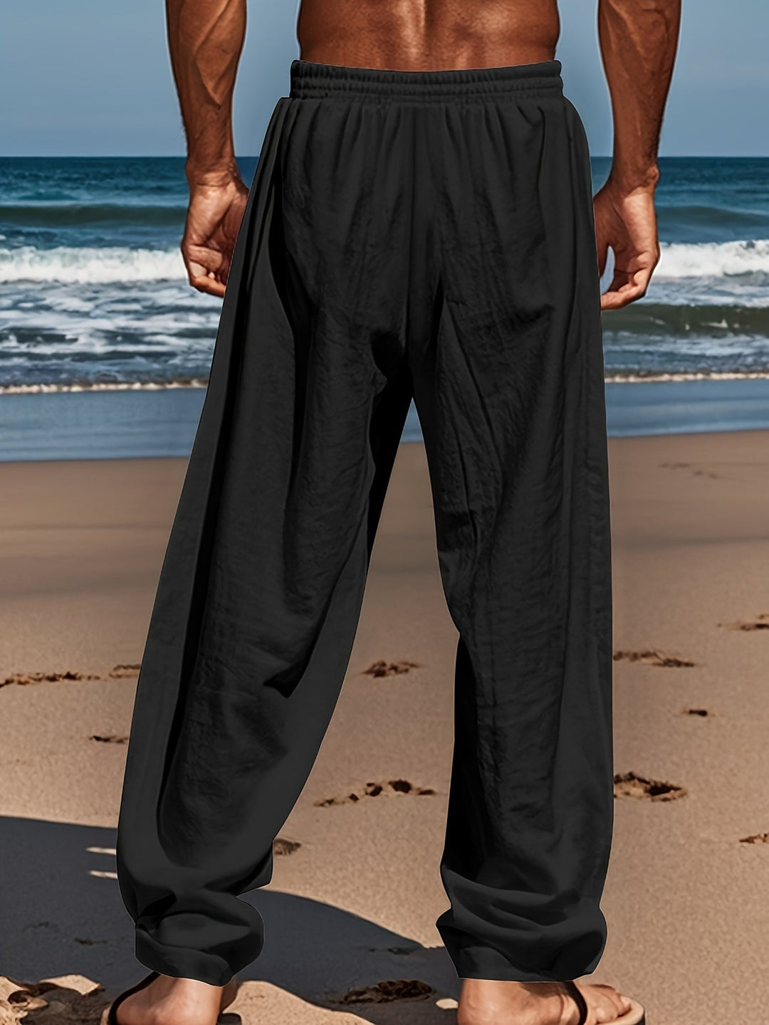 Levoire | Loisirs Coton Lin Pantalons Couleur Unie