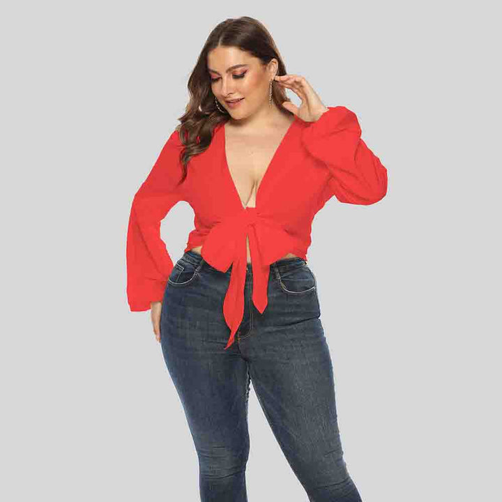 Levoire | Haut à nœud tendance Rouge