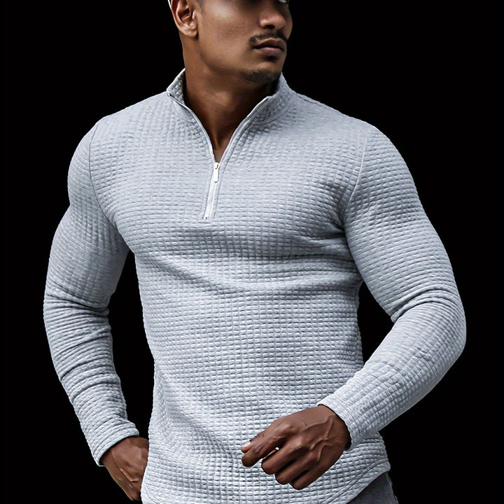 Levoire | Pull-Over Pour Homme À Demi-Zip Et Col Montant Gris clair