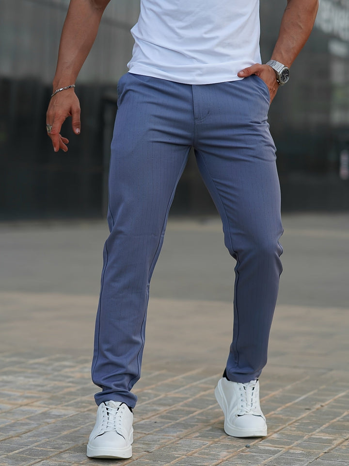 Levoire | Élégant Gris Bleu Décontracté Pantalon Large