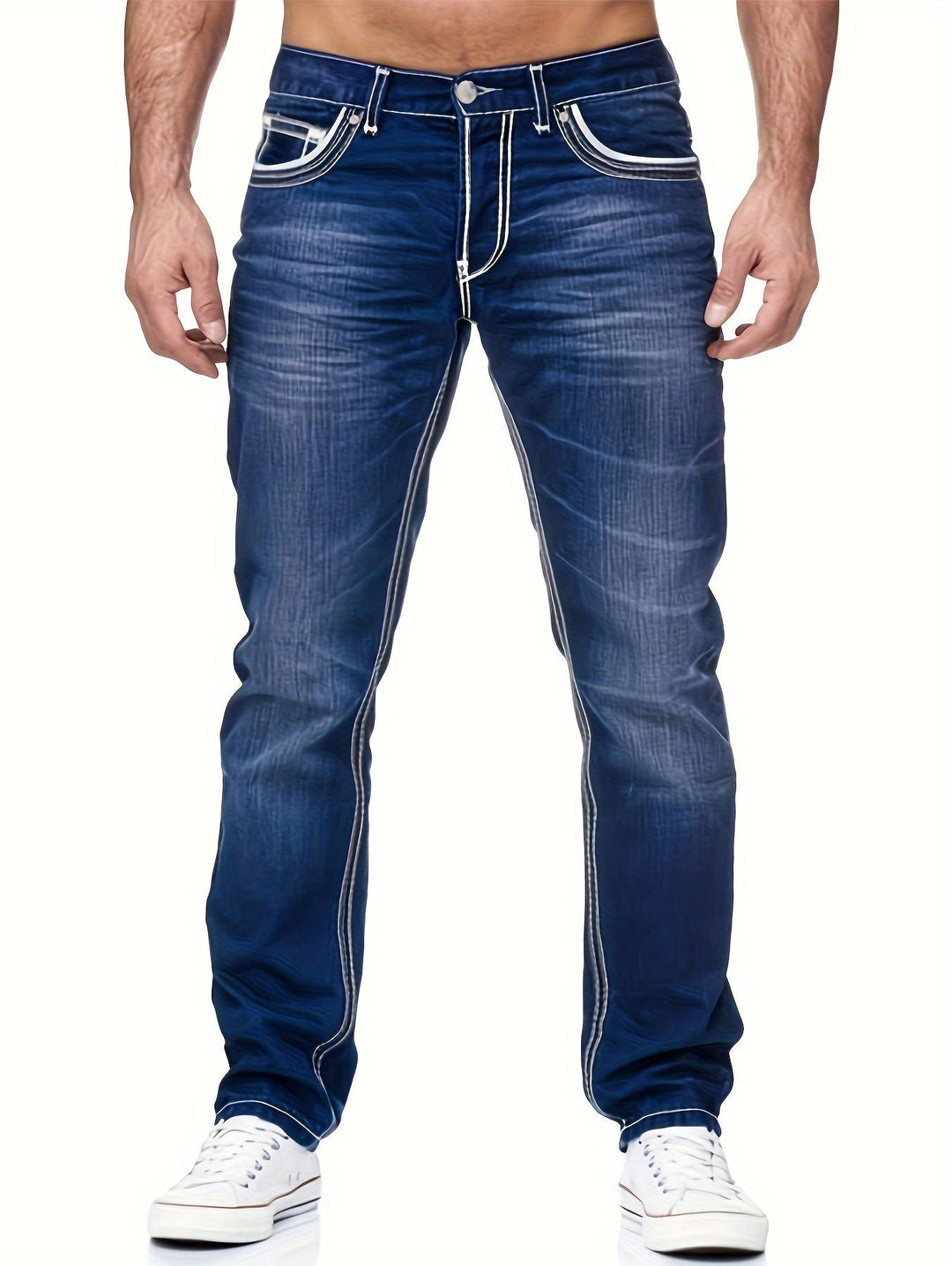 Levoire | Jeans Serrés Taille Moyenne Extensibles Bleu