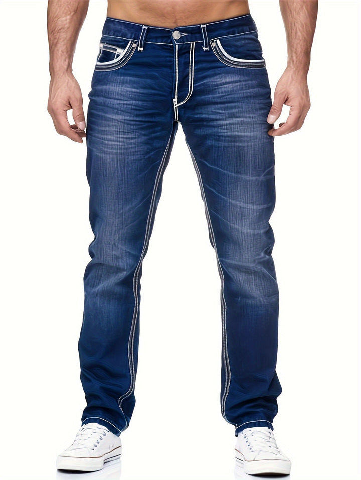 Levoire | Jeans Serrés Taille Moyenne Extensibles Bleu