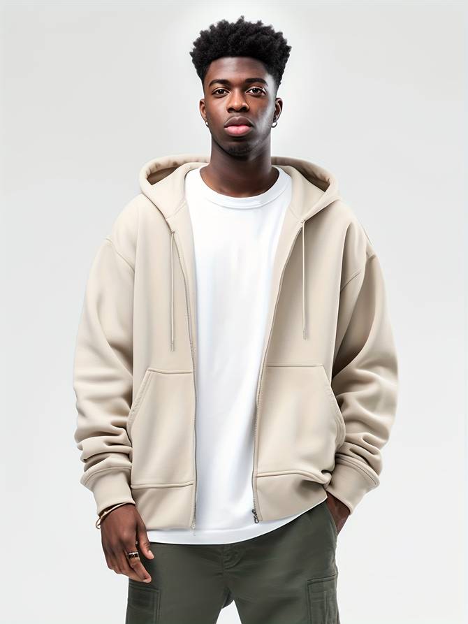 Levoire | Gilet Décontracté Zippé Pour Hommes Confortable Et Élégant Beige