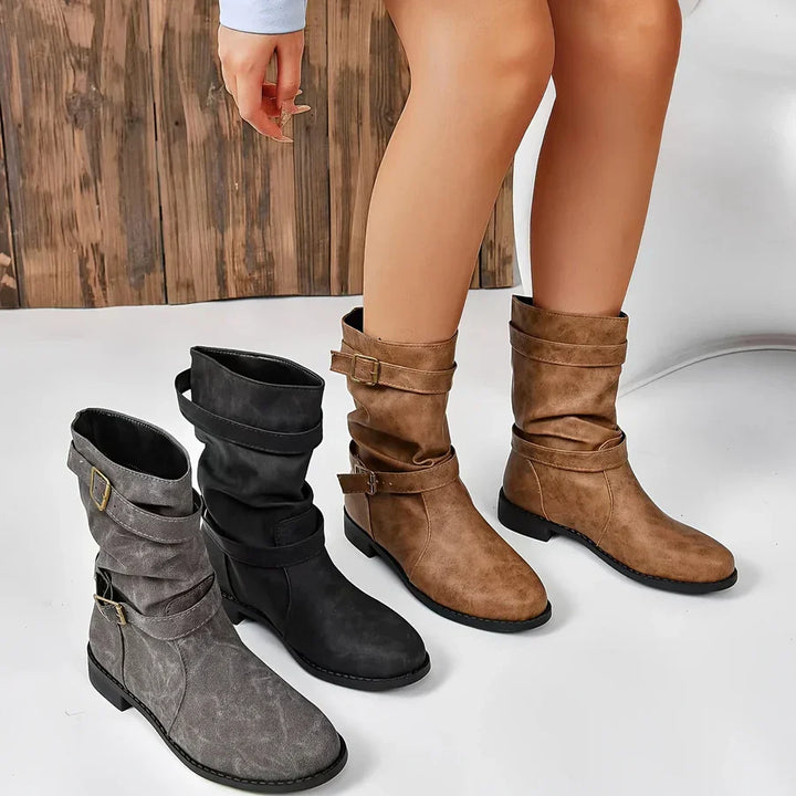 Levoire | Bottes De Cheville Western À Boucle Vintage Pour Femmes