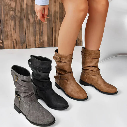 Levoire | Bottes De Cheville Western À Boucle Vintage Pour Femmes