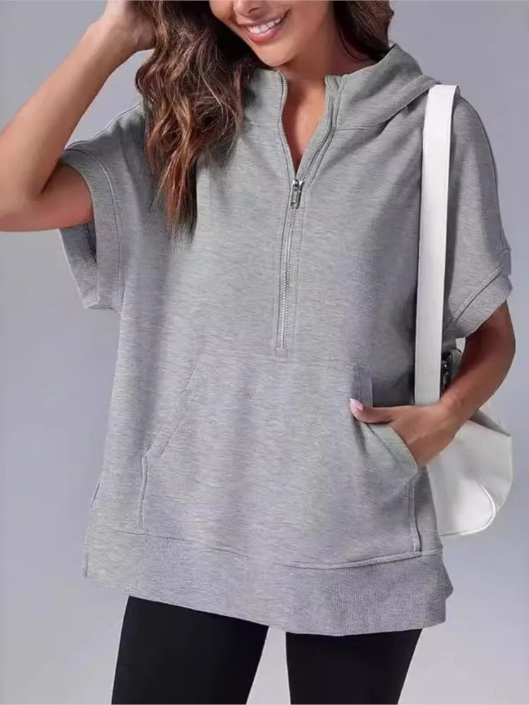 Levoire | Rento à manches courtes hoodie Gris