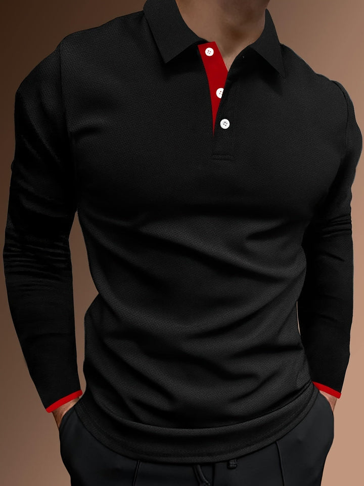Levoire | T-Shirt À Motif Ondulé À Col Revers Et À Manches Longues